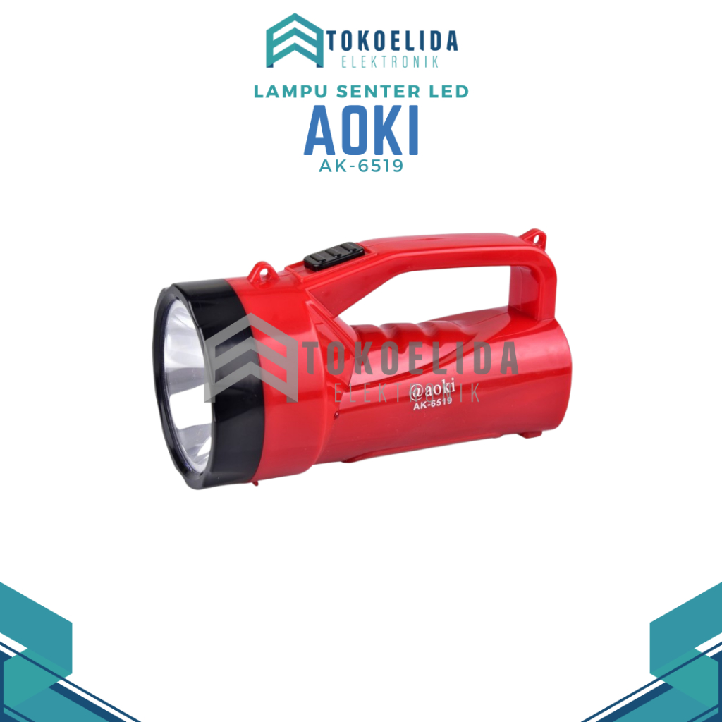 Aoki lampu senter LED Aoki AK-6519 - Senter tangan LED 1W+18SMD