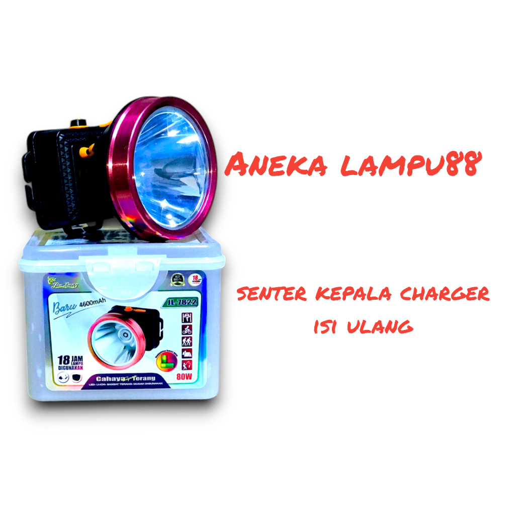 SENTER KEPALA 80W 4600mAH / HEADLAMP JIN LONG 80W PUTIH KUNING SUPER TERANG JL7822