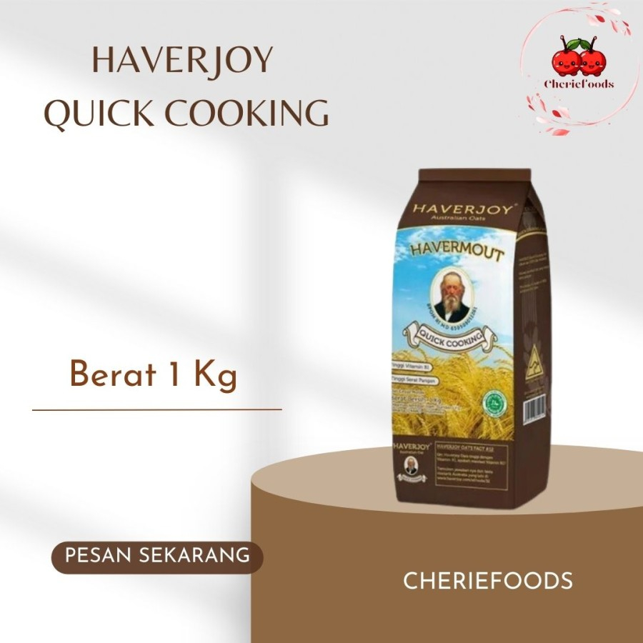 

Haverjoy Quick Cook Oatmeal Kemasan Coklat 1kg/ Oatmeal Murah/ Oatmeal Instant