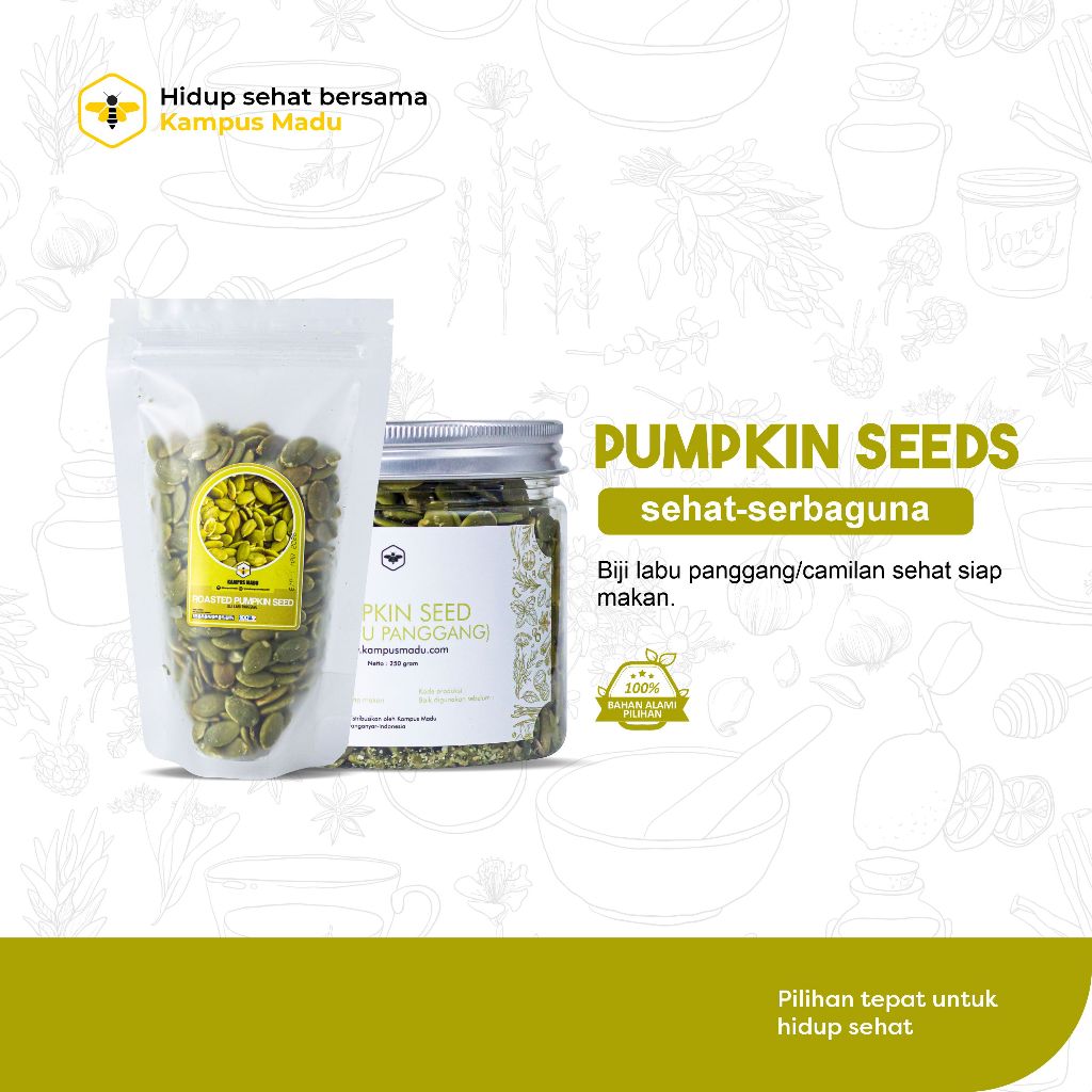 

Biji Labu Panggang/Roasted Pumpkind Seed 100gram/Siap makan