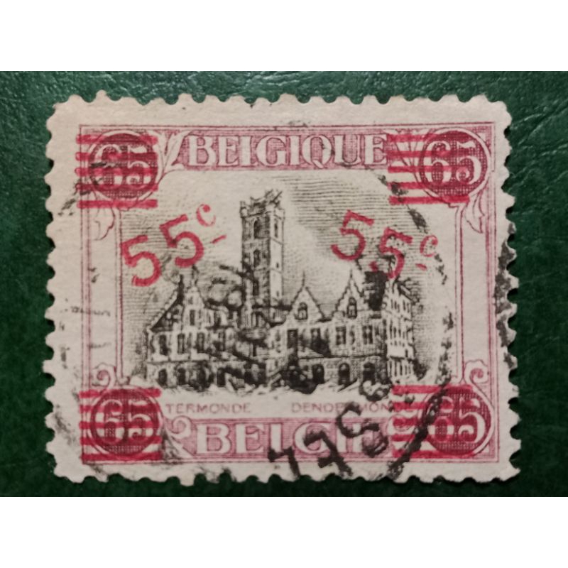 

Prangko Belgia Overprint 55/65 Cents Tahun 1921 USED