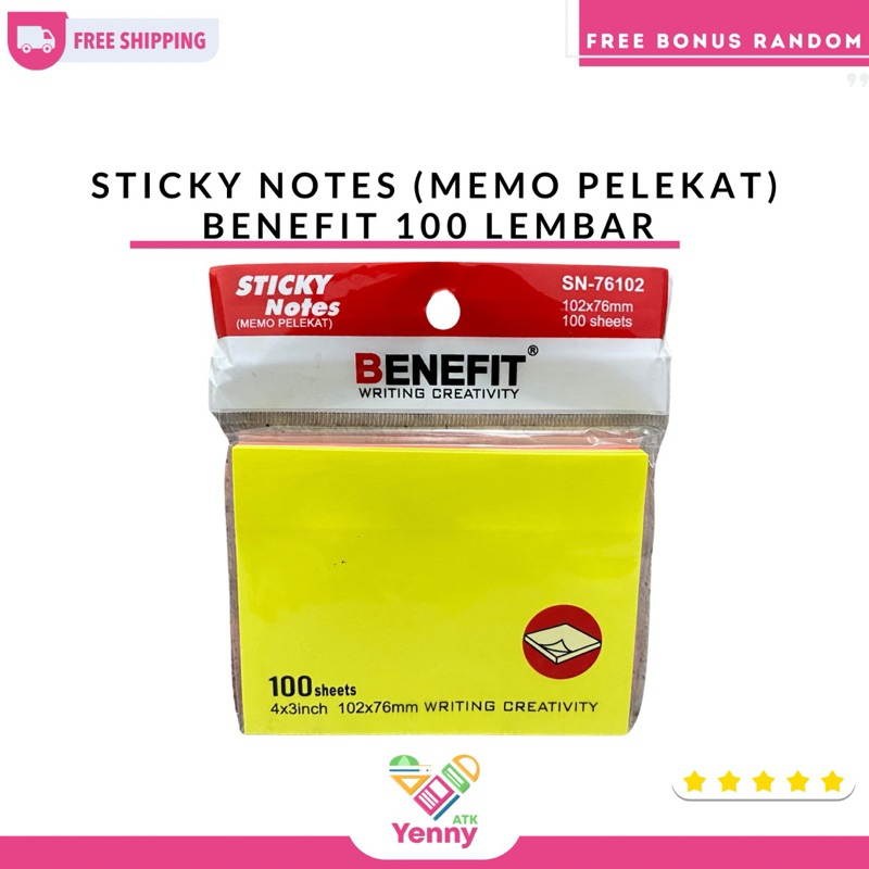 

Benefit Sticky Notes 1 Pack 100 Lembar Besar ( Memo Pelekat )