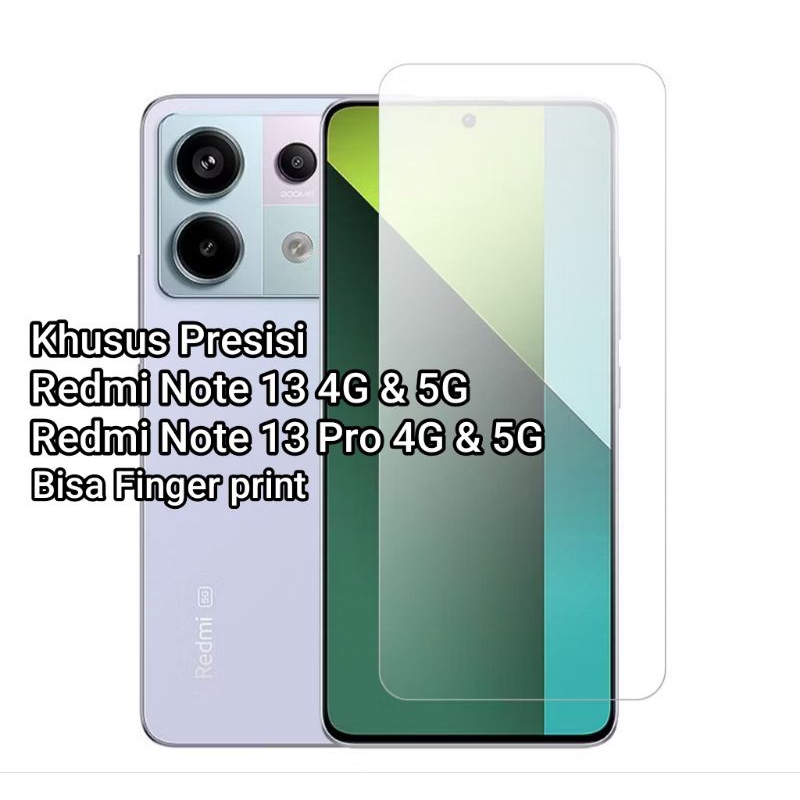 tg redmi note Anti Gores Kaca Bening  REDMI NOTE 13 Pro 4G dan 5G / Tempered Glass Clear / anti gore