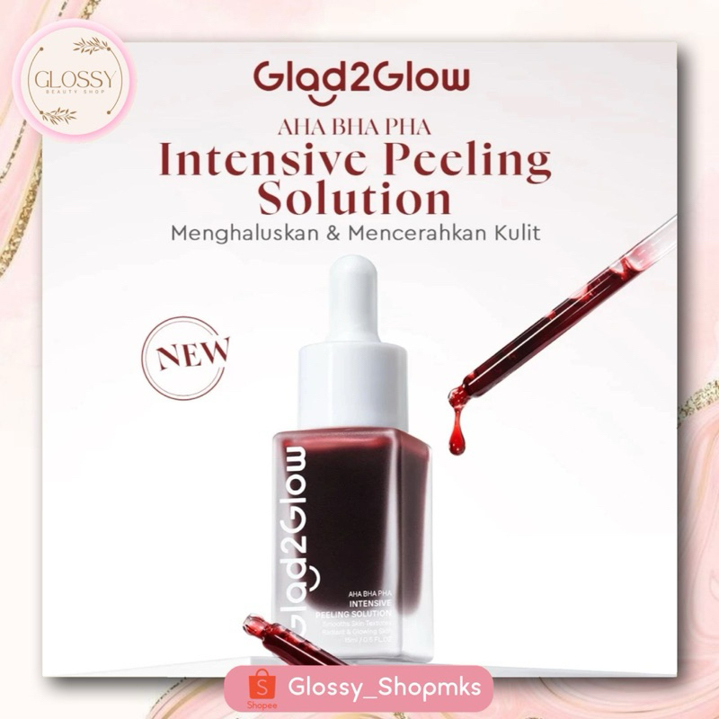 GLAD2GLOW AHA BHA PHA Intensive Peeling Solution 15ml Serum G2G Exfoliasi Wajah merah Exfoliating Se