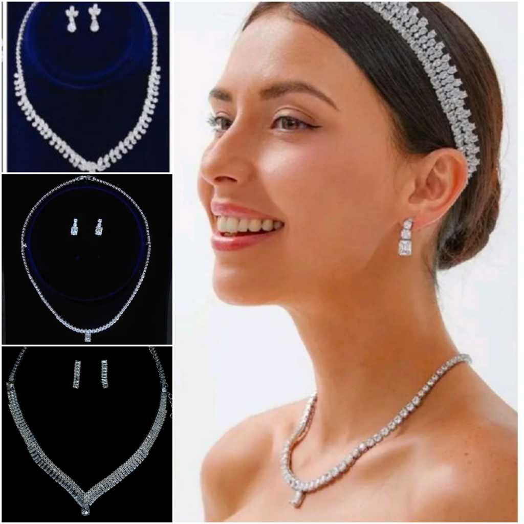 Set Kalung Zircon Elegant - Kalung Anting Zircon Elegant Wedding