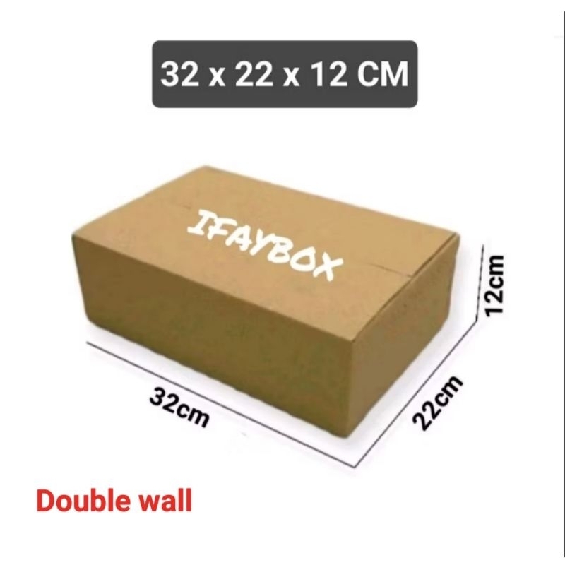 

Kardus box Uk. 32x22x12 cm DOUBLE WALL polos