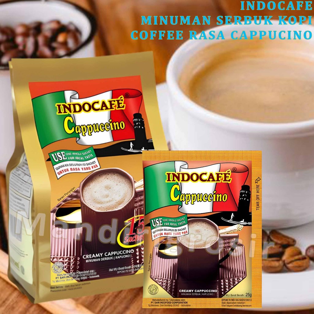 

Minuman Serbuk Kopi Instan * Indocafe * Coffee Rasa Cappucino * 15scht x 25gr