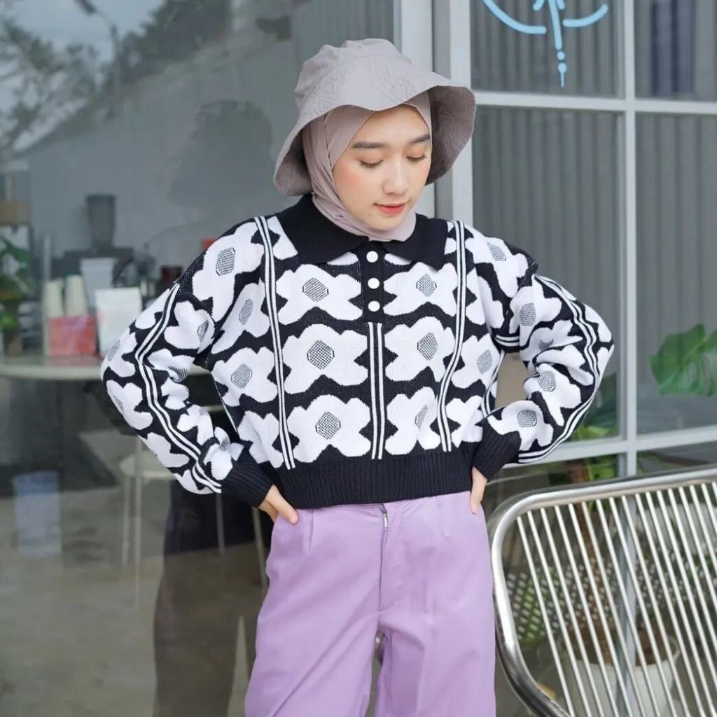 Jaket rajut bunga wanita / jaket rajut / jaket wanita / jaket rajut premium