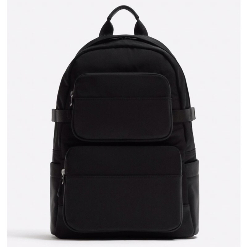ZARA Men Multi Pocket Backpack Tas Ransel Pria Black