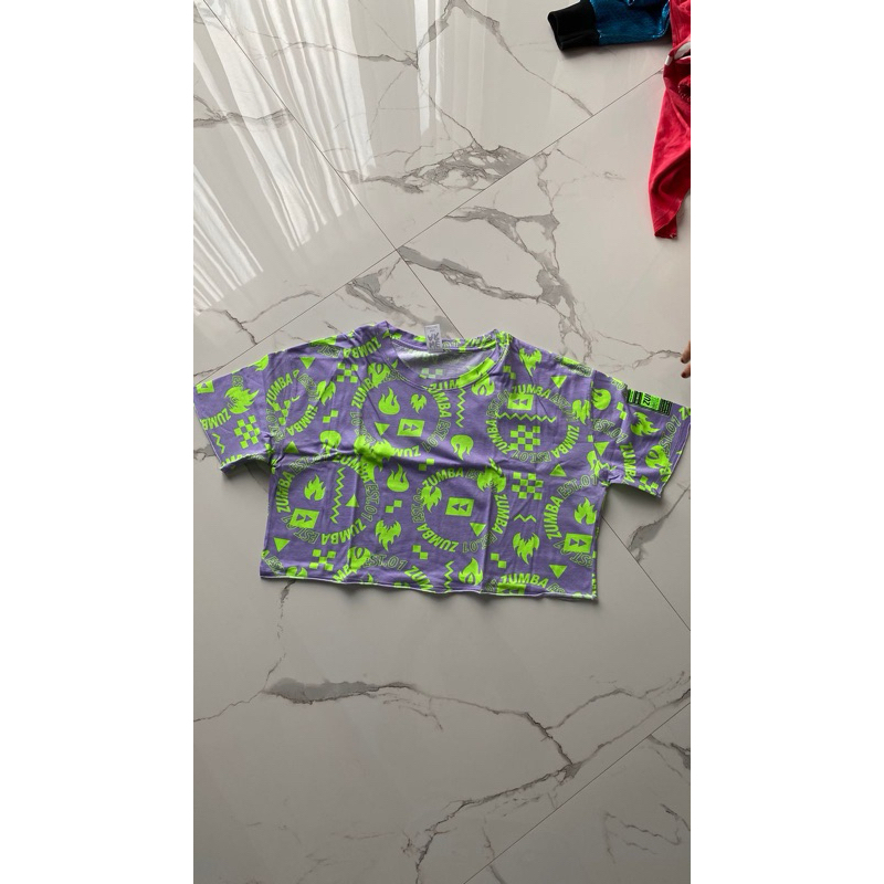 Preloved Tshirt Kaos Zumba Original Shirt Abu Croptop