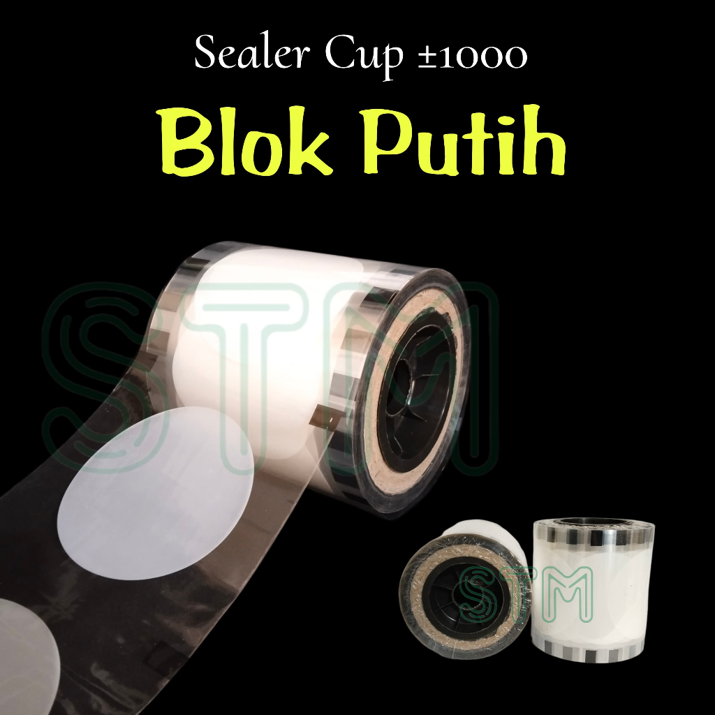 RB Lid Seal Cup plastik Roll 1000cup Motif Polos Drink Blok Hitam Putih Korea Love Doraemo Kartun