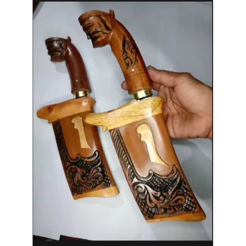 golok petok gagang ukiran Cepot pisau kupas kelapa