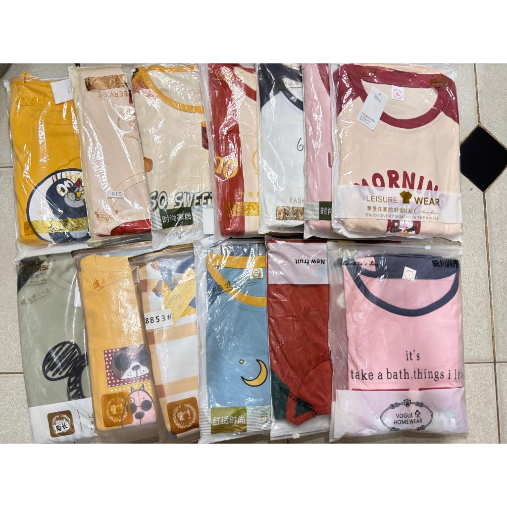 Piyama Baju Tidur Wanita Remaja PP KAOS KATUN Lengan Panjang