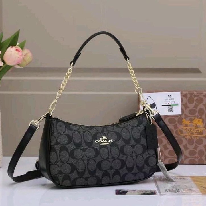 KODE M5Y Tas Coach Slempang Terry Signature 2 tali premium Free Box 786CH