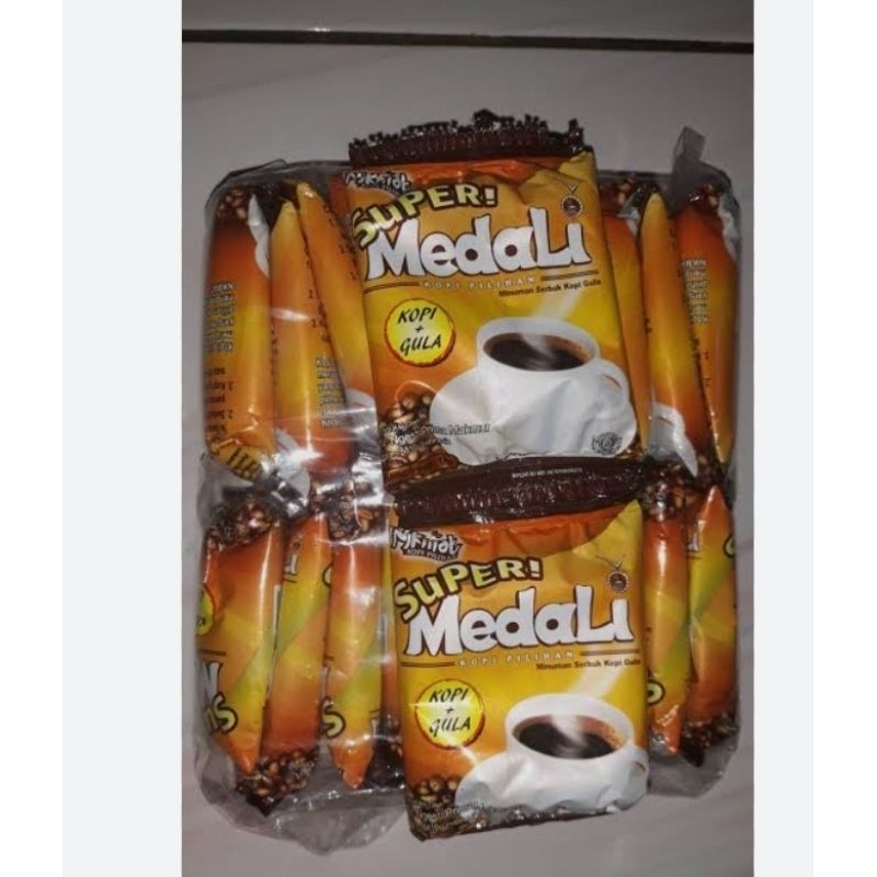 

kopi super medali kopi plus gula 1 pak isi 20