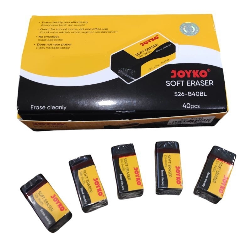 

(40 Pcs) JOYKO - Penghapus Kecil Hitam Murah / Eraser 526-B40BL