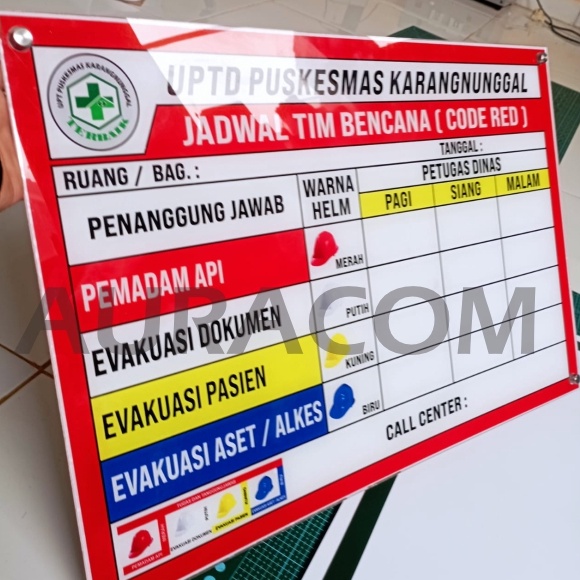 

KODE F6A Papan Code Red Akrilik Siap Pakai