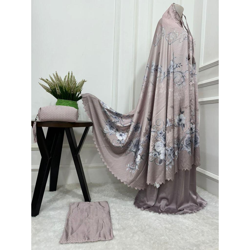 Mukena Dewasa Ayesha Set Free Sajadah Mini | Mukena Armani Fanel Premium | Mukena Maryam Travel Mini
