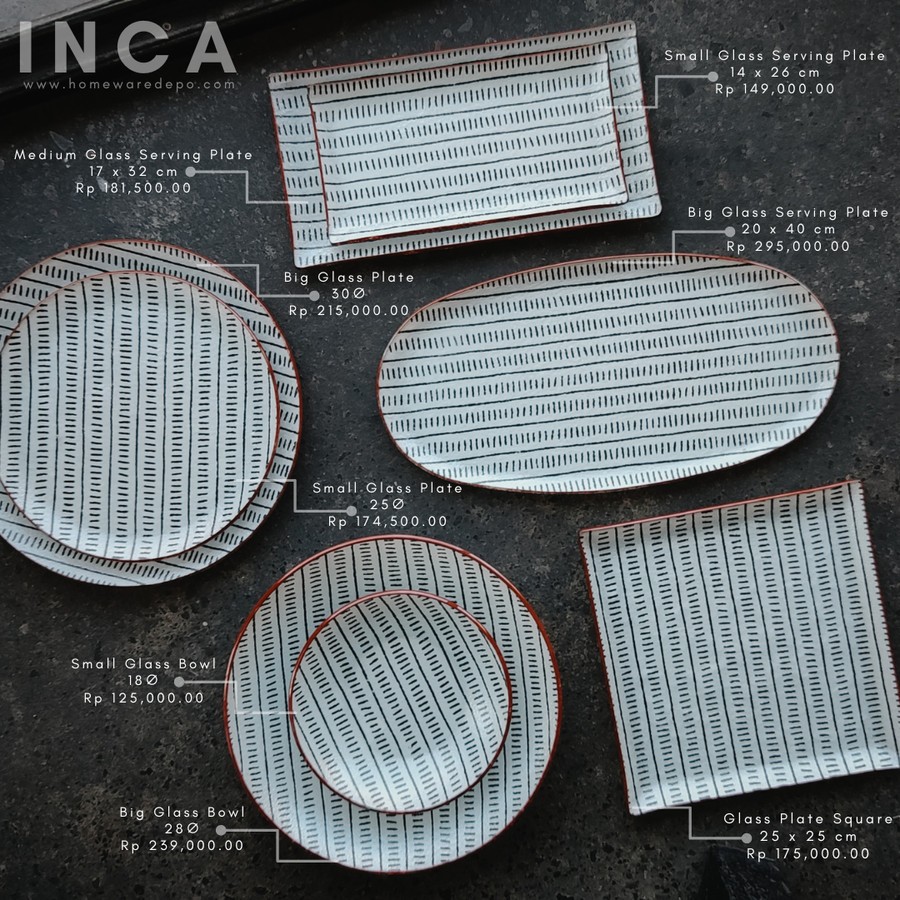 Piring Saji Kaca Oval INCA/Glass Serving Plate Oval INCA