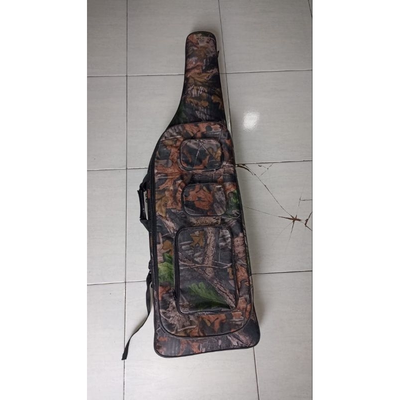 tas senapan camo model clasic 120 cm lebar 35 cm plus saku pompa GX bisa tebal