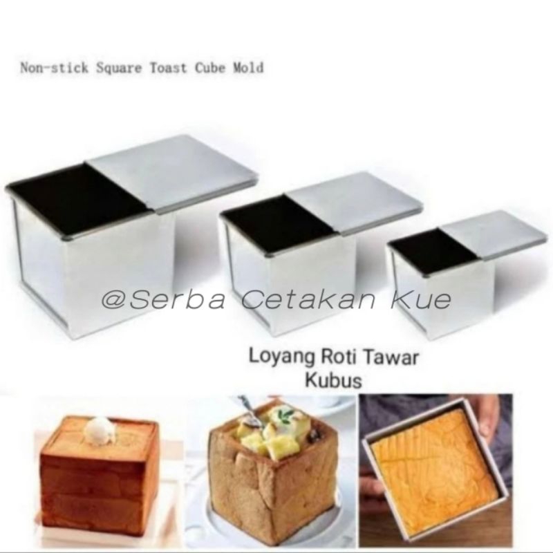 Loyang Roti Tawar Kubus Cetakan Roti Tawar Mini Loyang Loaf Cube Alumunium