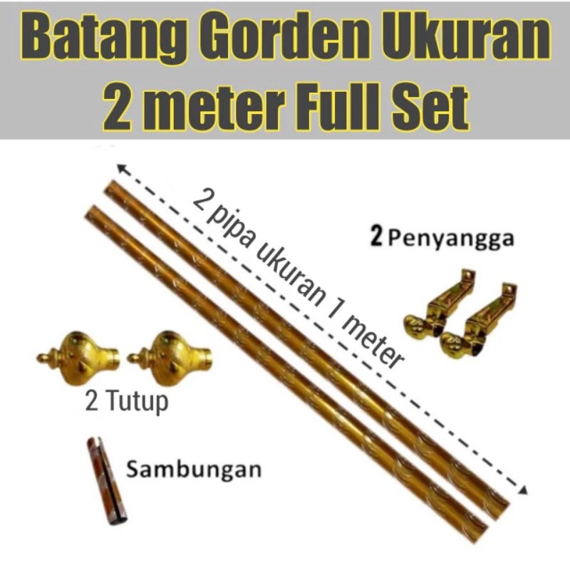 Batang Pipa Besi Gorden Full Set Pipa Gorden Batang Gorden Pipa Ulir Kualitas Terbaik Tiang Gorden