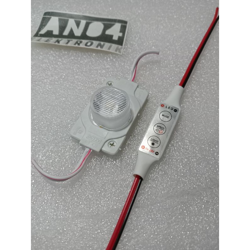 PAKET LAMPU PLAT NOMOR KEDIP PESAWAT 1 BIJI LED 1 MATA JUMBO + 1 MODUL KEDIP LAMPU VARIASI MOTOR MOB