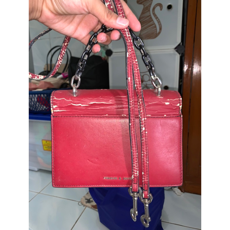 TAS CHARLES N KEITH MAROON ORI + FREE SEPATU CONNEXION HITAM