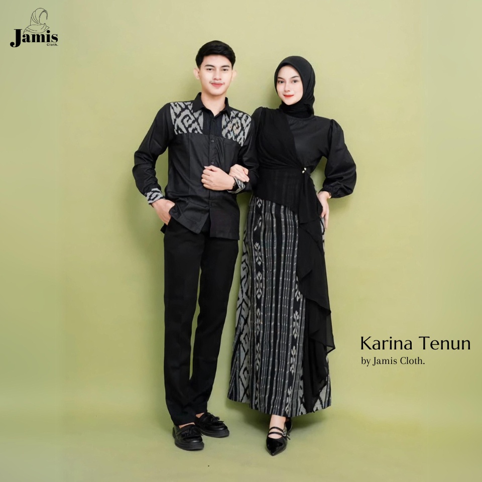 KODE W32A Jamis  Baju Tenun Couple Kapelan Pasangan Kondangan Nikahan Lamaran Tunangan Karina Warna 