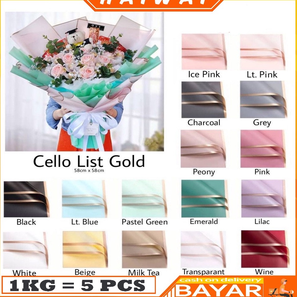 

Serbu Untung HaiWai 1PACK 2 Lembar Kertas Buket Bunga Flower Wrapping Flower Paper List Gold Cellophane Florist KB1 KB12