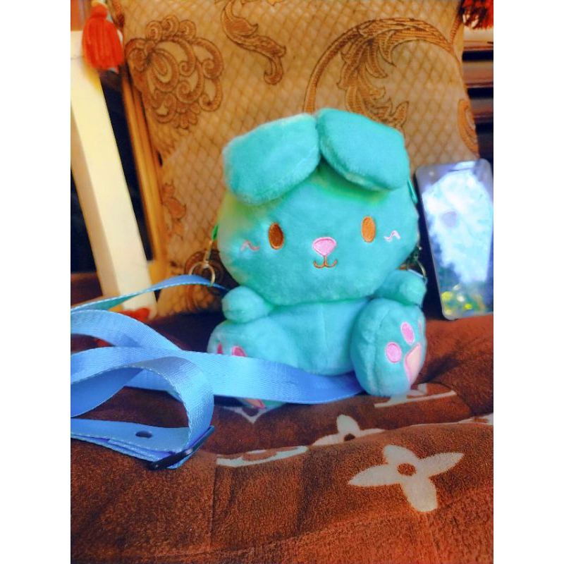 tas boneka kelinci bentuk rabbit warna hijau tosca pl kelinci lucu kartun tas plushie