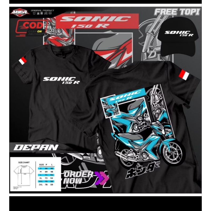KAOS MOTOR SONIC FREE TOPI || KAOS SONIC || KAOS || KAOS MOTOR || KUALITAS PREMIUM