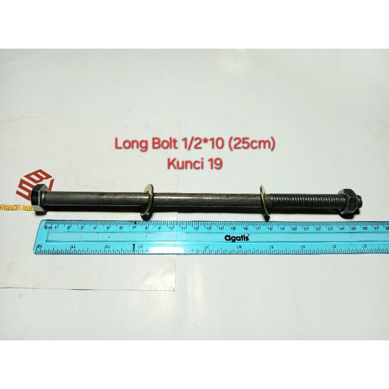 Baut Balok Kayu 1/2*10 (25 cm) Kunci 19 Baut Blandar / Baut Panjang / Long Bolt