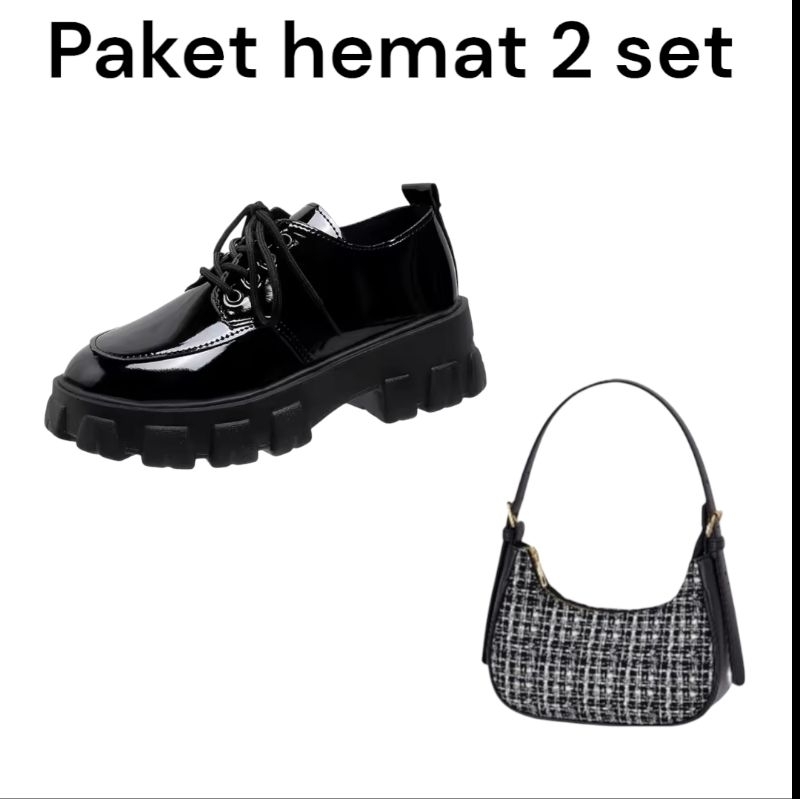 Paket 2set super hemat sepatu boots wanita dan tas cassy