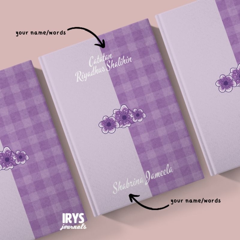 

IRYS lavendy | Notebook Design Hardcover A5 | Custom Words/Nama
