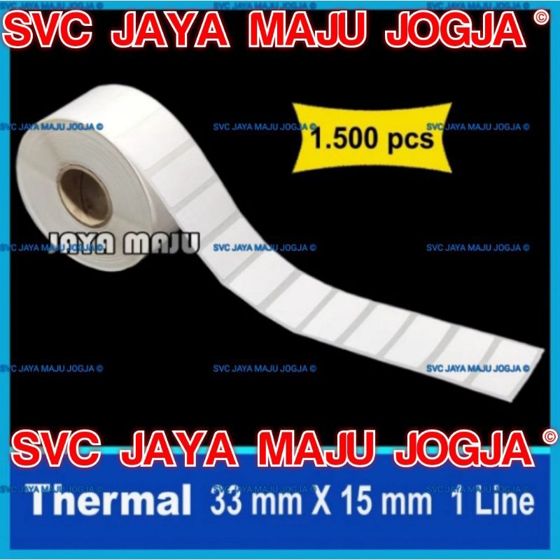 

MURAH LABEL BARCODE 33 X 15 MM KERTAS STIKER LABEL THERMAL 1 BARIS 1500 PCS KASIR || LABEL TANPA RIBBON BARCODE DIRECT THERMAL || 33 X 15 THERMAL TOP COAT - 1 LINE - FACE OUT - ISI 1.500 PCS || 33X15 TOKO OLEH-OLEH TOKO ALAT LISTRIK