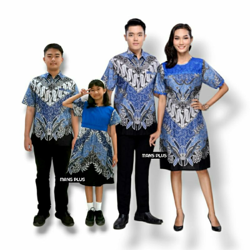 Couple Batik Modern Dress Jumbo 4L-5L Seragam Family Set Sarimbit Keluarga Big Size XXXL NGTP-Br
