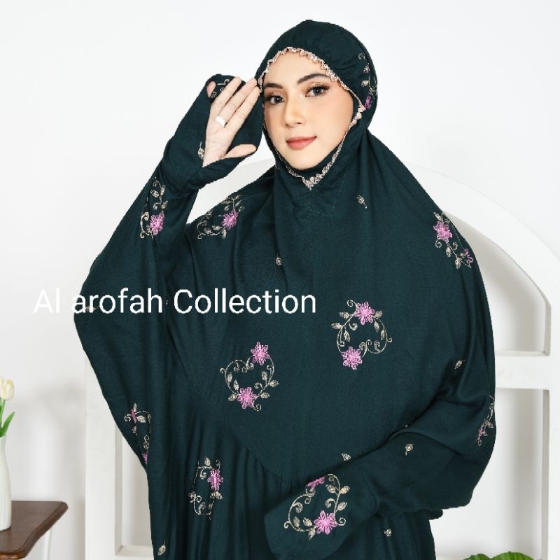 AL AROFAH mukena terusan rayon couple anak remaja | dewasa AL MAHIRA  mukena bordir