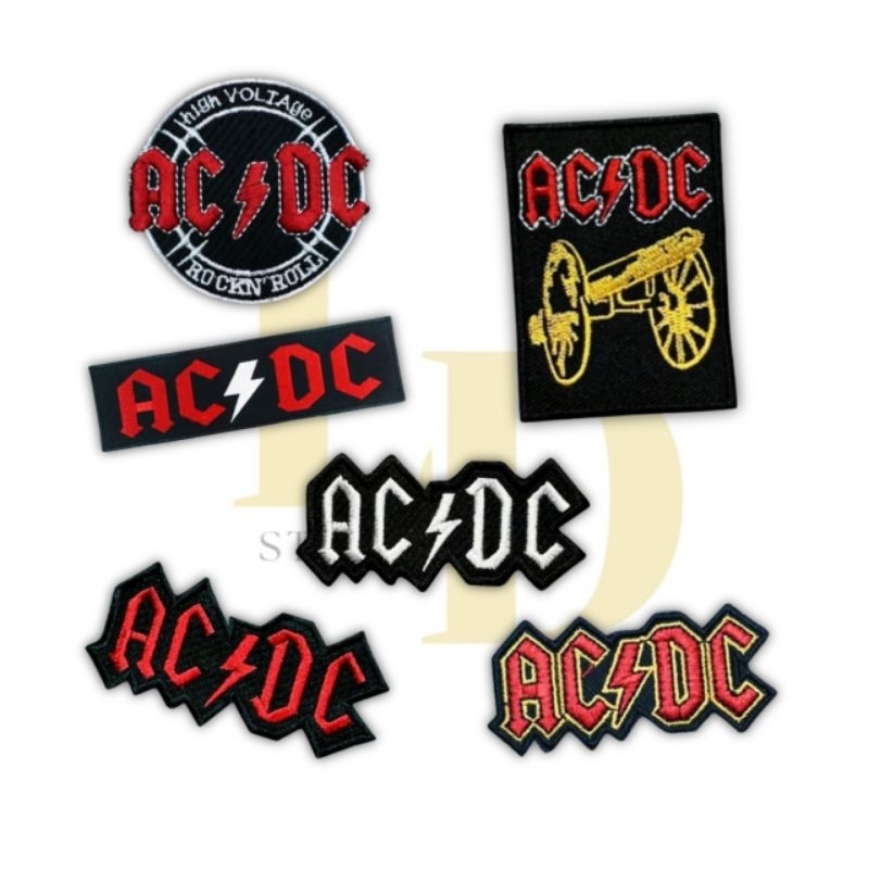 Patch Bordir Aksesoris Emblem Jahit Iron Patch Logo Band ACDC Favorite Colour Premium Design