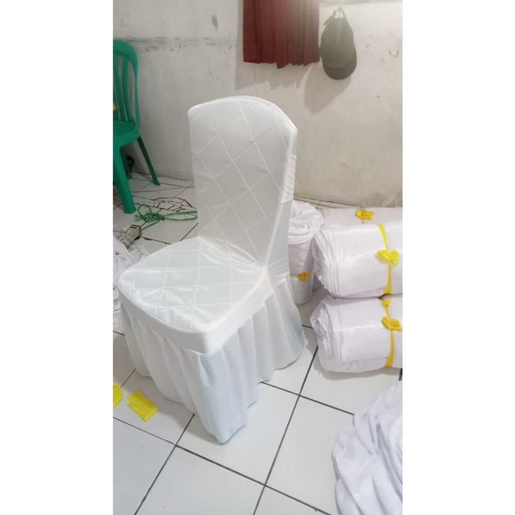 SARUNG KURSI NAPOLLY PLASTIK 209  FULL PUTIH - PLUS PITA BUSA - SARUNG KURSI NAPOLLY 209