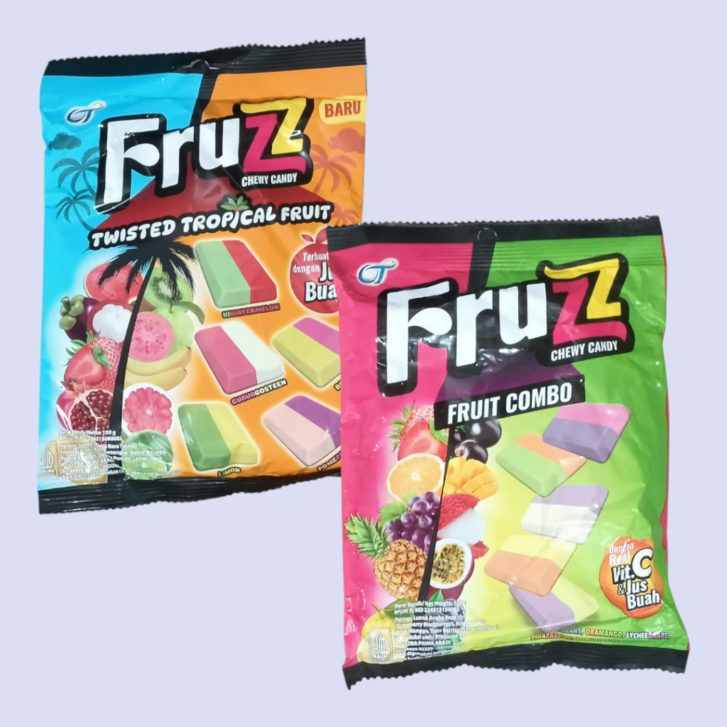 

Permen FRUZZ Chewy Candy Fruit Combo & Twisted Tropical Fruit 100gr