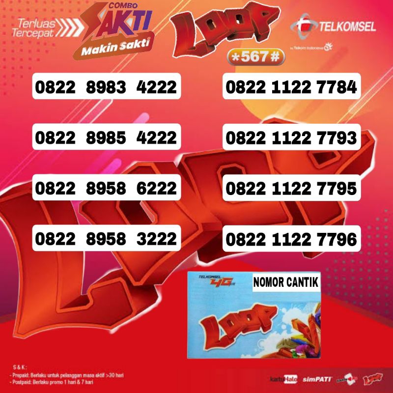 NOMOR CANTIK SIMPATI LOOP - NOMOR CANTIK LOOP