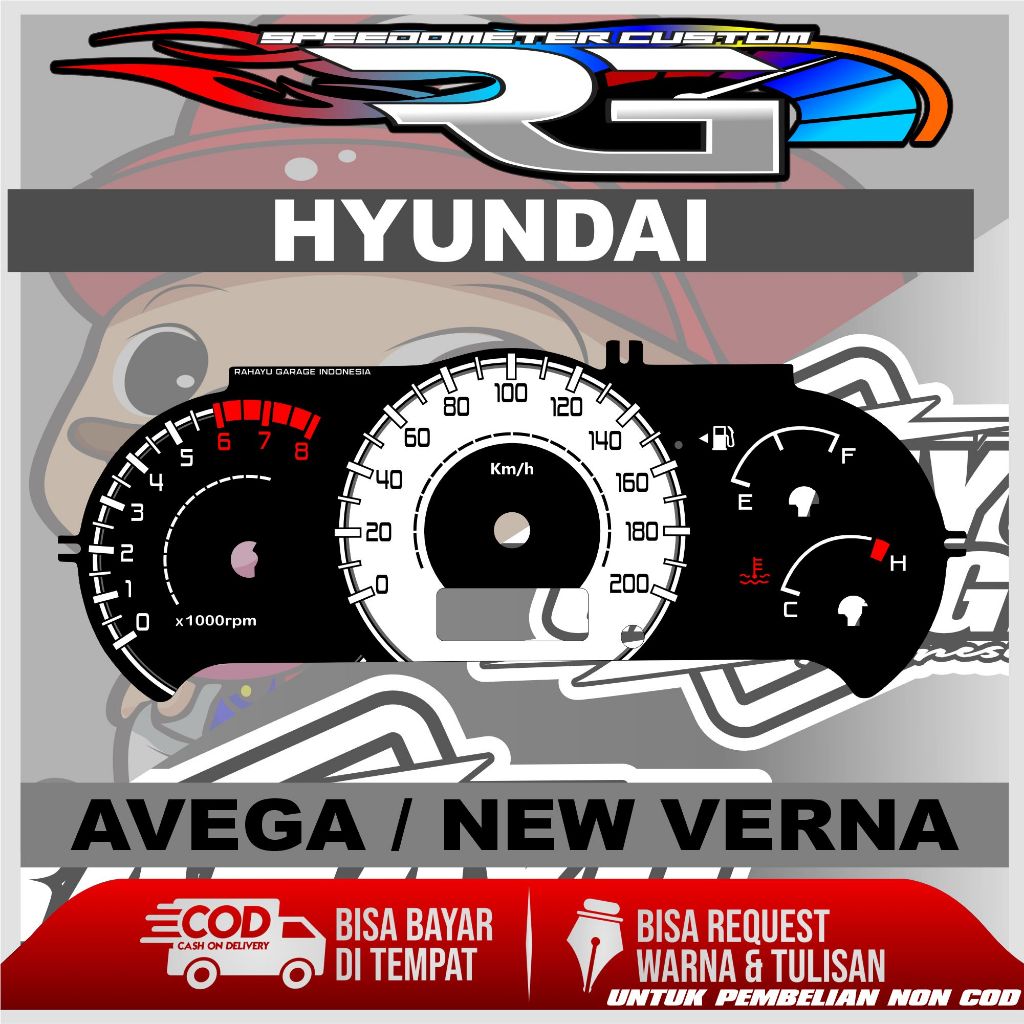 PAPAN SPEEDOMETER CUSTOM HYUNDAI AVEGA DAN NEW VERNA