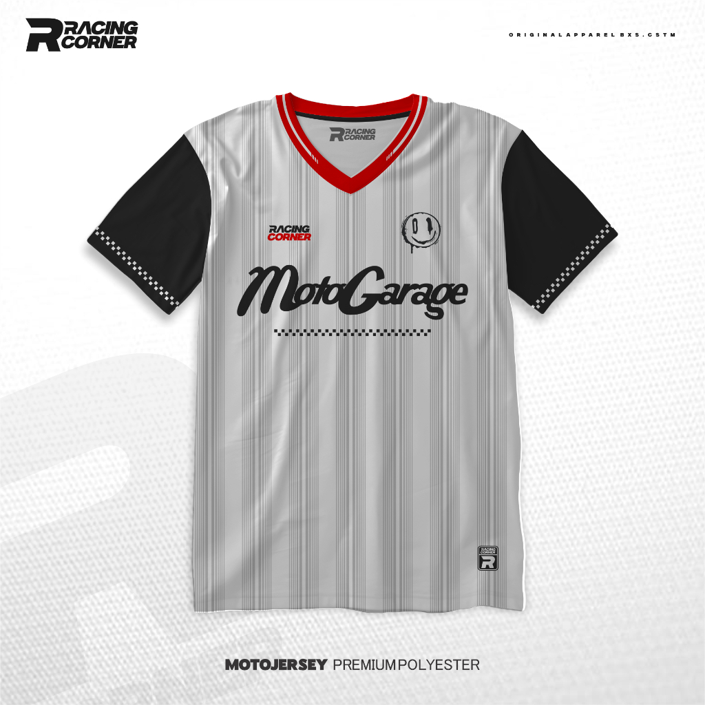 RACING CORNER | JERSEY MOTOR PREMIUM JERSEY LENGAN PENDEK VINTAGE RACE MOTOGARAGE KAOS MOTOR | BXS.C