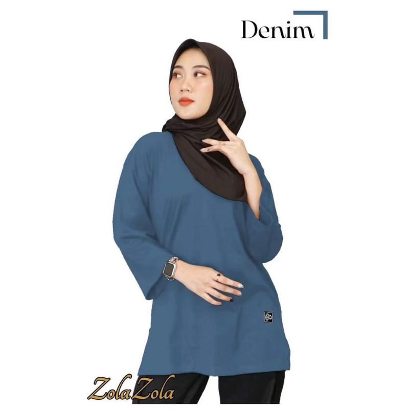 Kaos Polos Semi Tunik Lengan 7/8 ZOLA ZOLA ORIGINAL Hijab Style