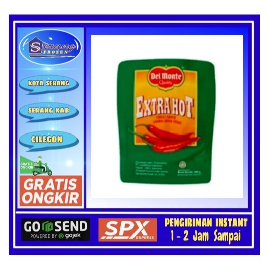 

Saos Sambal Extra Hot Delmonte 200g, Saus Extra Pedas, Serang Frozen