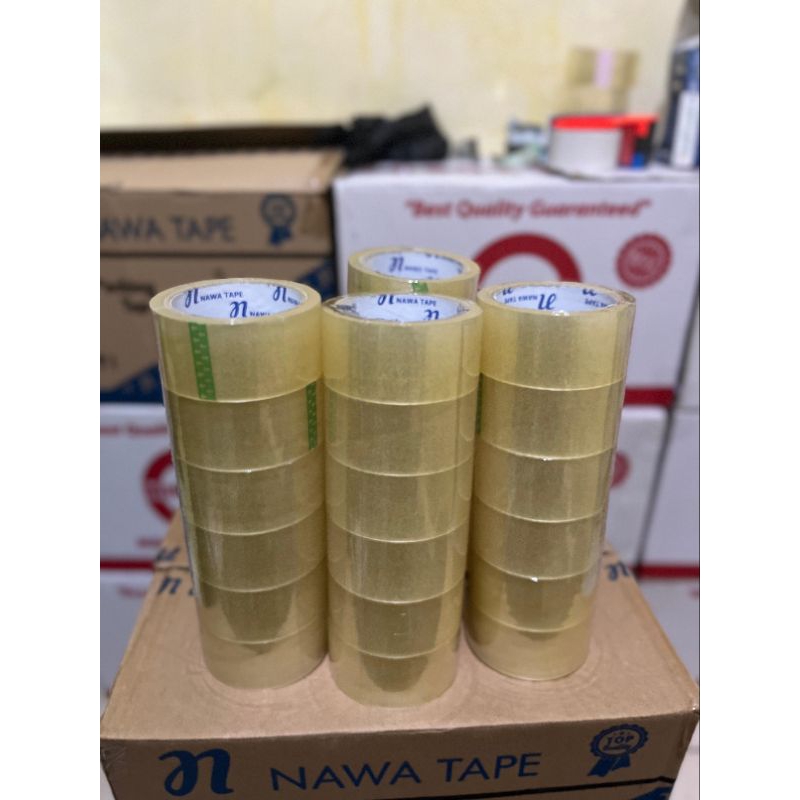 

1Slop { 6Roll } Lakban Bening Ukuran 45mmX68mtrX100yard ekonomis 45micron •edukasi packindo