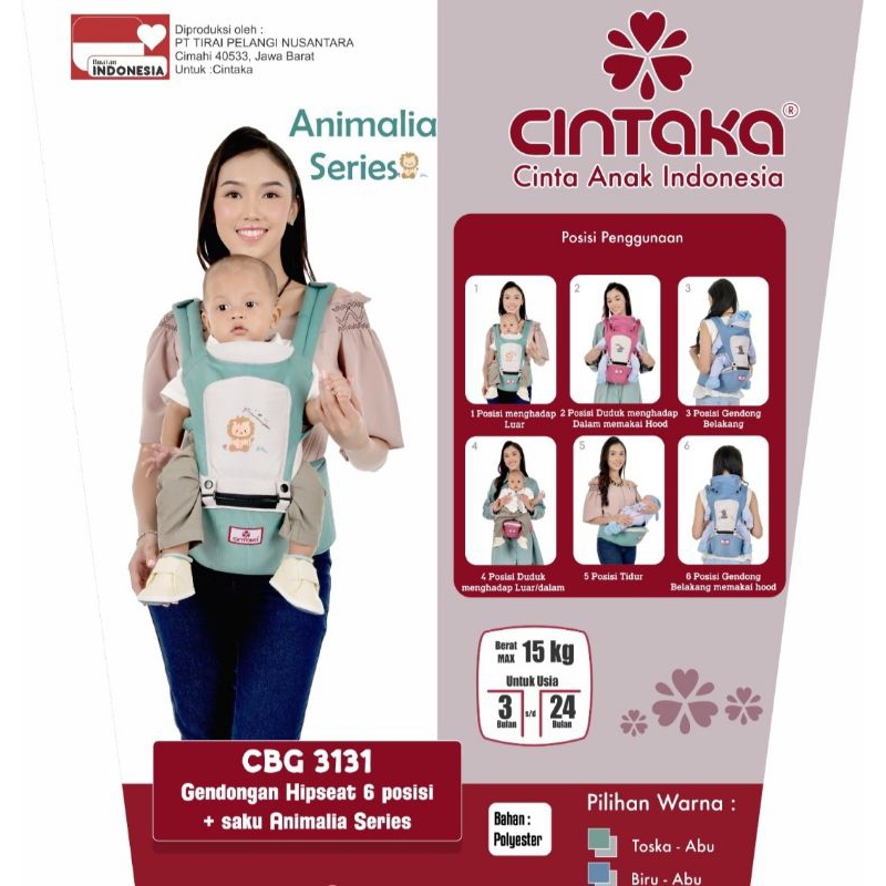 GENDONGAN BAYI CINTAKA HIPSEAT BABY MOTIF ANIMAL SERIES