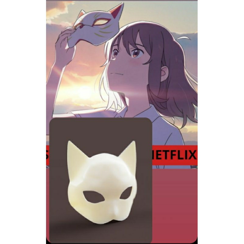 mask cat swiker away anime, topeng kucing ala jepang udah di cat dan polos