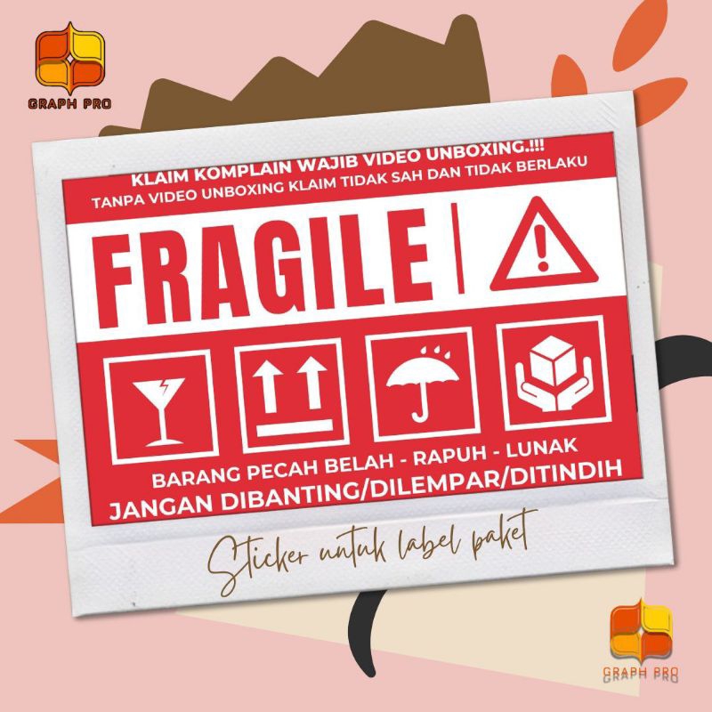 

96 pcs Stiker Fragile Unboxing Murah